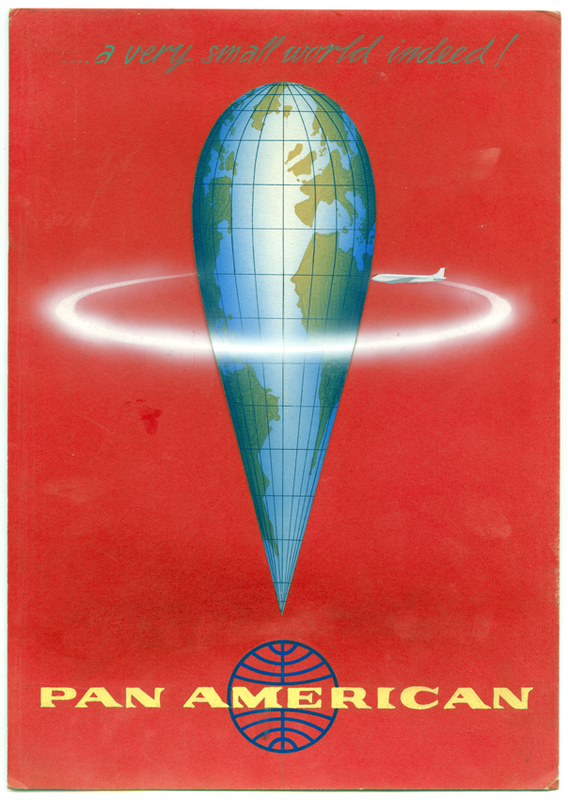 Pan American World Airways "A Very Small World Indeed" ad sketch, orginal sketch by Paolo Garretto