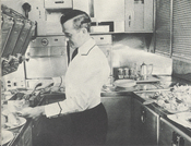 Galley of a Pan Am Stratocruiser equipped with electric ovens, circa 1952