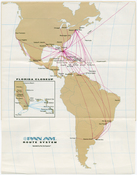 Depleted route structure from Pan American World Airways 1991 timetable