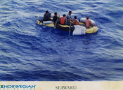 Cuban rafters in the Florida Straits trying to reach the United States, 1990s.