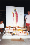 Makeshift altar to Santa Bárbara (Changó), one of Cuba&#039;s patron saints