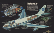 Cutaway diagram of the Boeing 747 flown by Pan American Airways